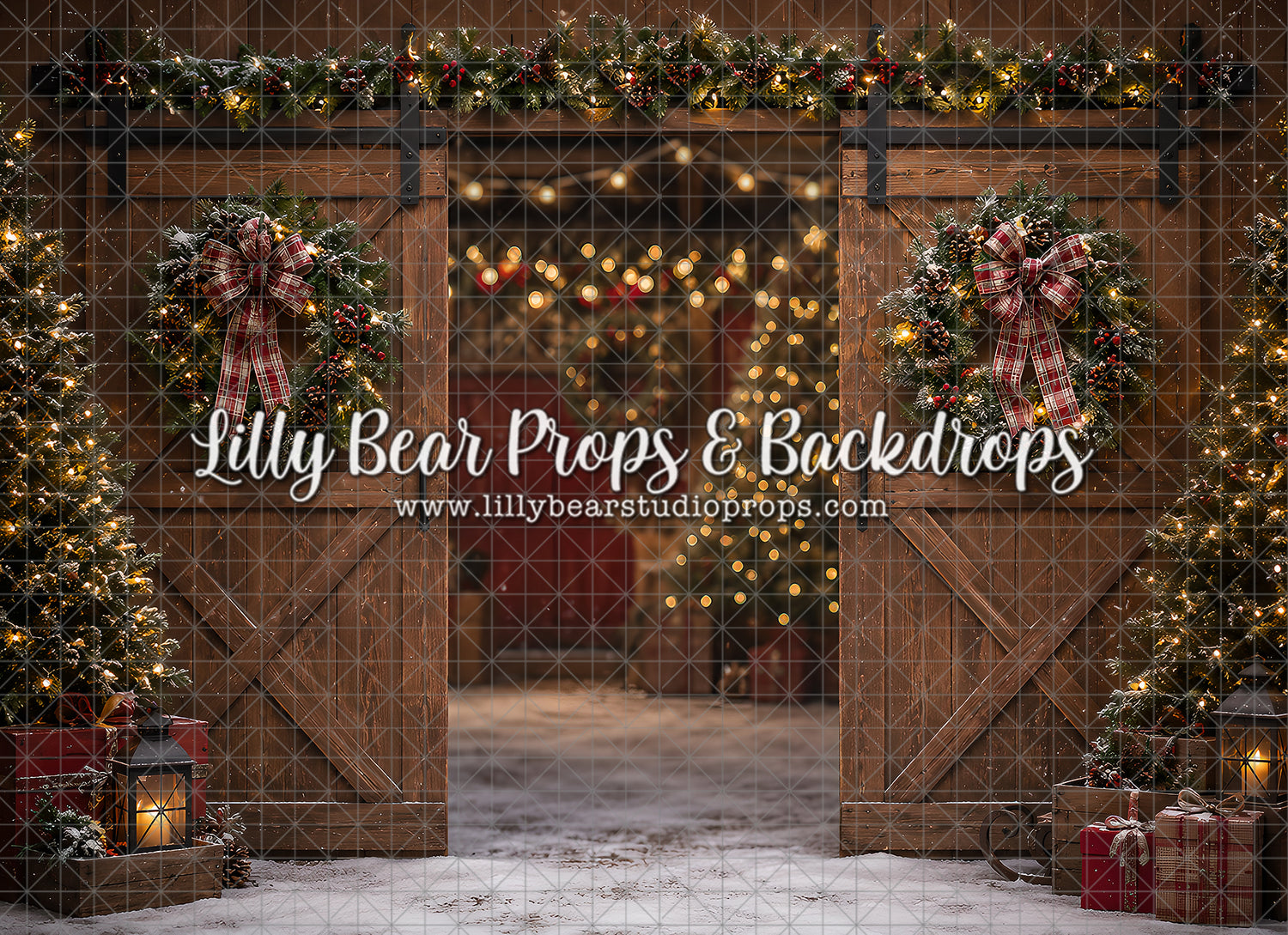 Rustic Christmas Barn Entry