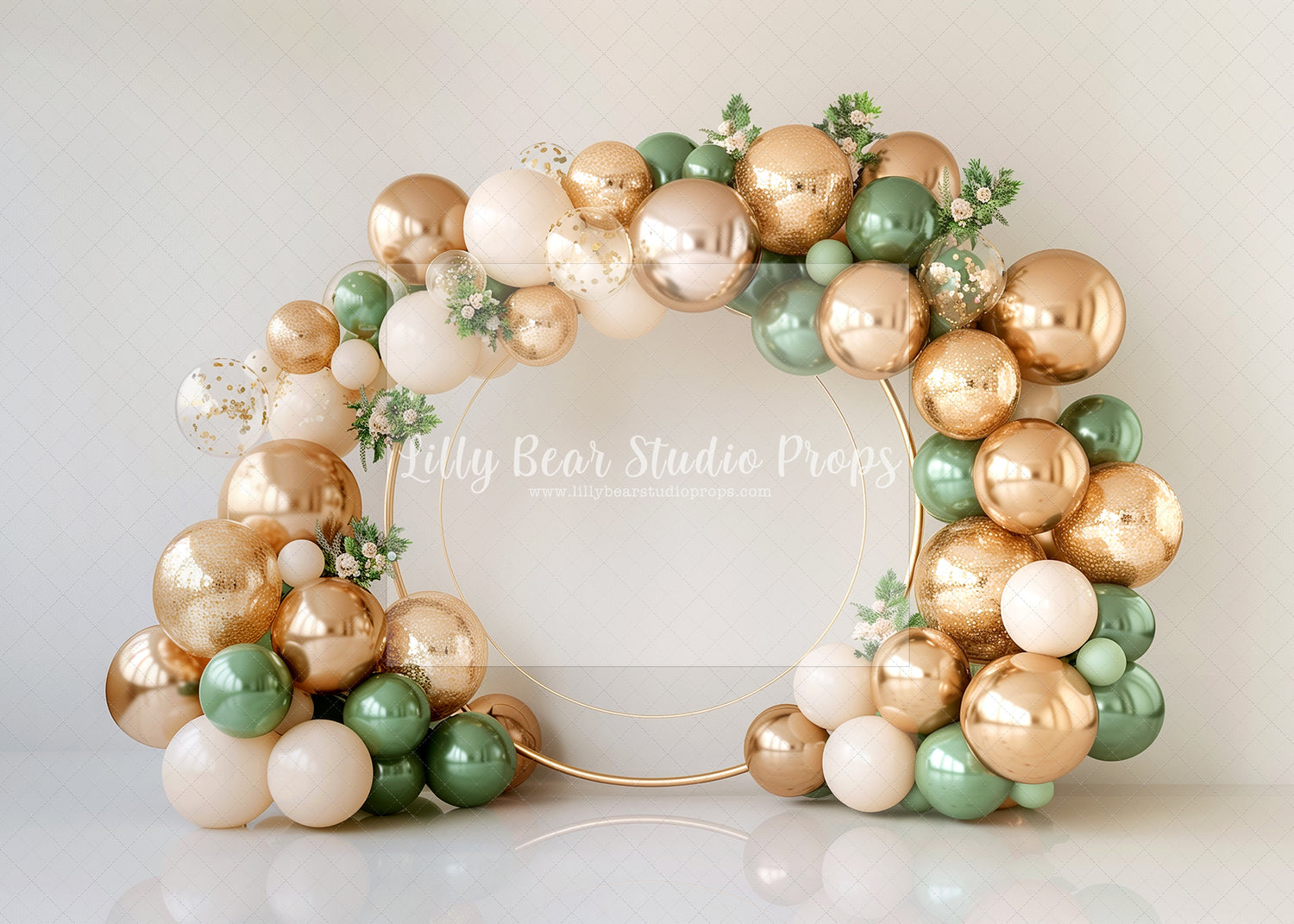 Sage, Gold & Mint Golden Circle Balloons
