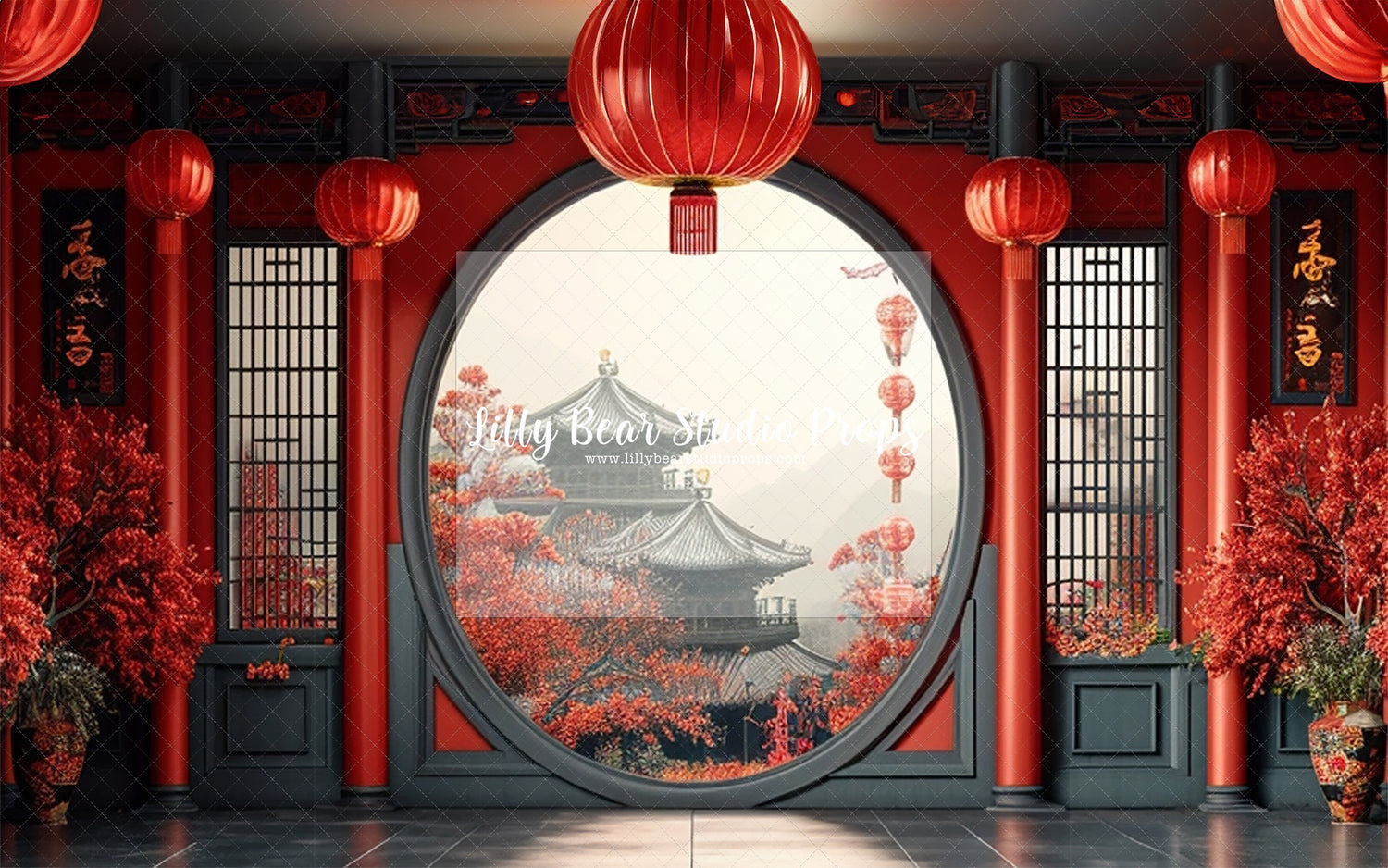 Samurai Temple - 96x60" Wrinkle Free Fabric RTS