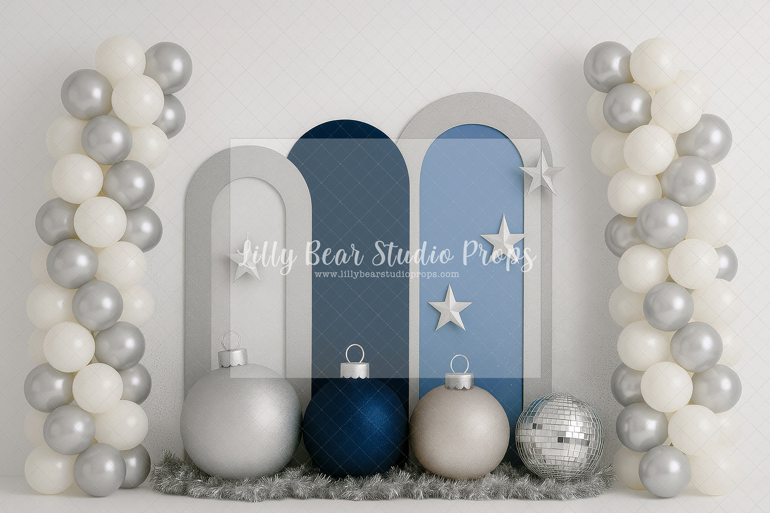 Silver and Blue Christmas Balls