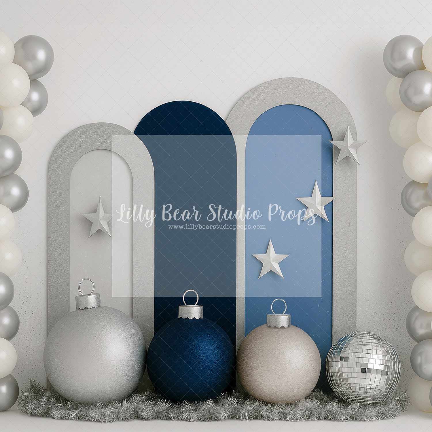 Silver and Blue Christmas Balls