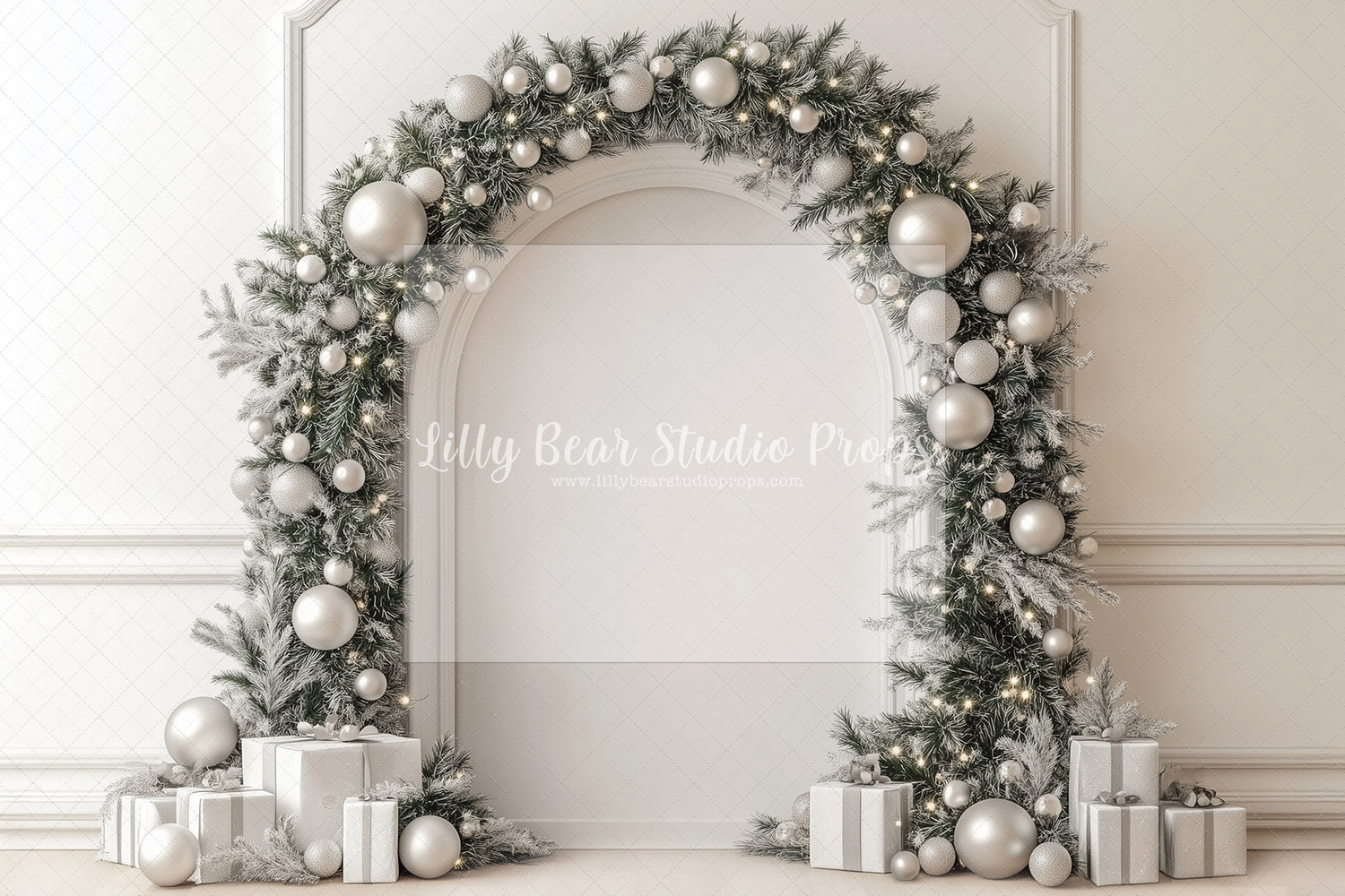 Silver Frosted Christmas Arch