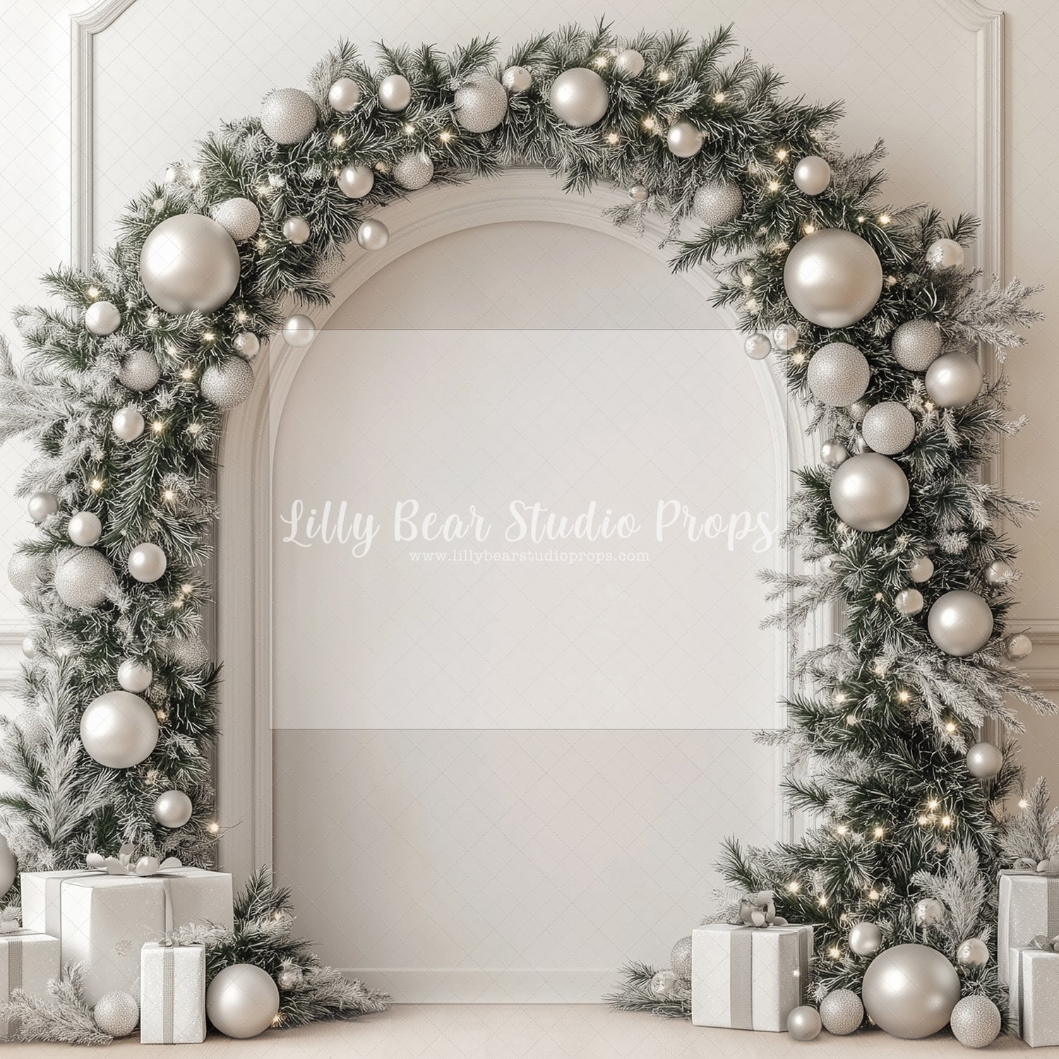 Silver Frosted Christmas Arch