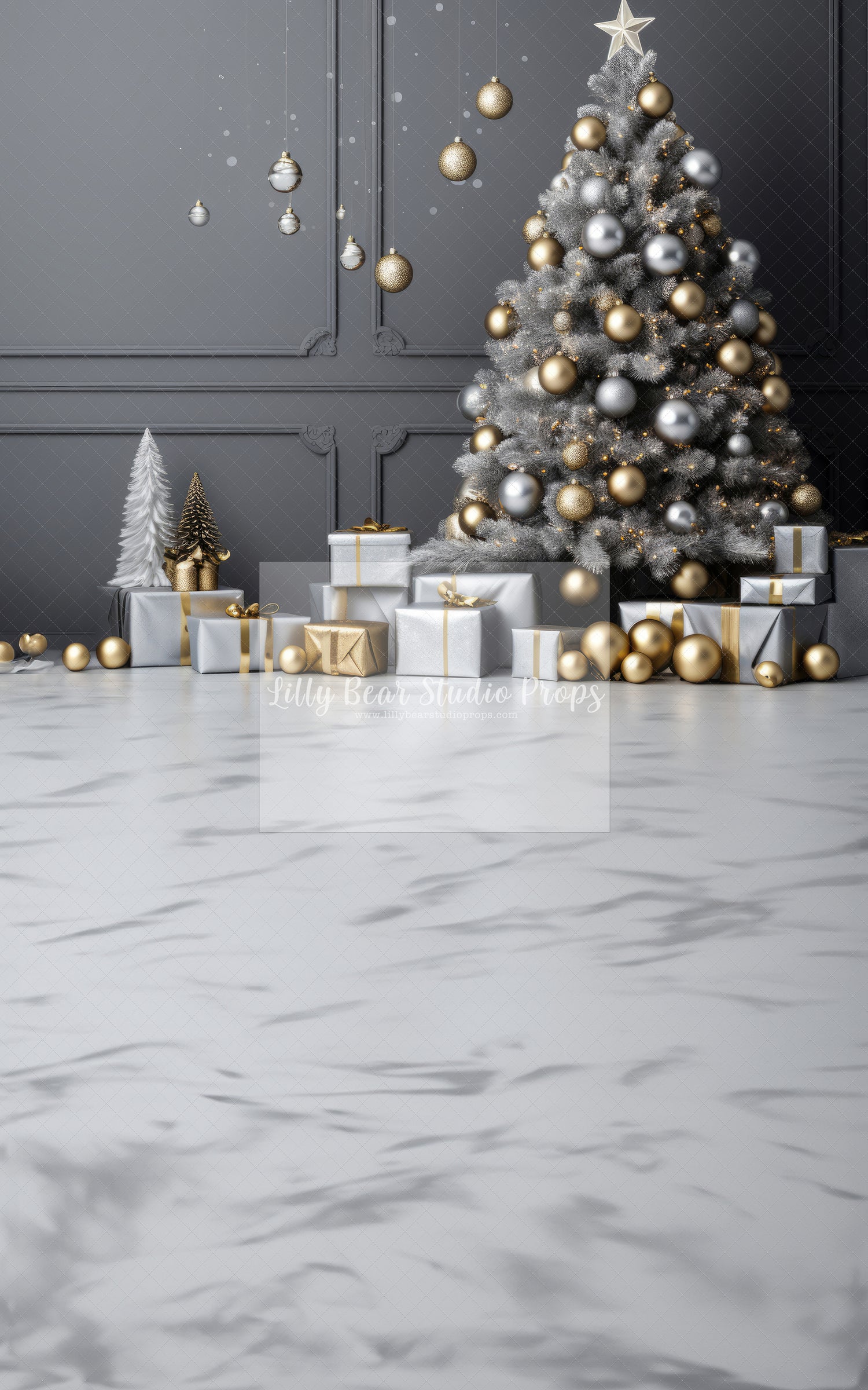 Elegant Silver & Gold Christmas - Sweep Option