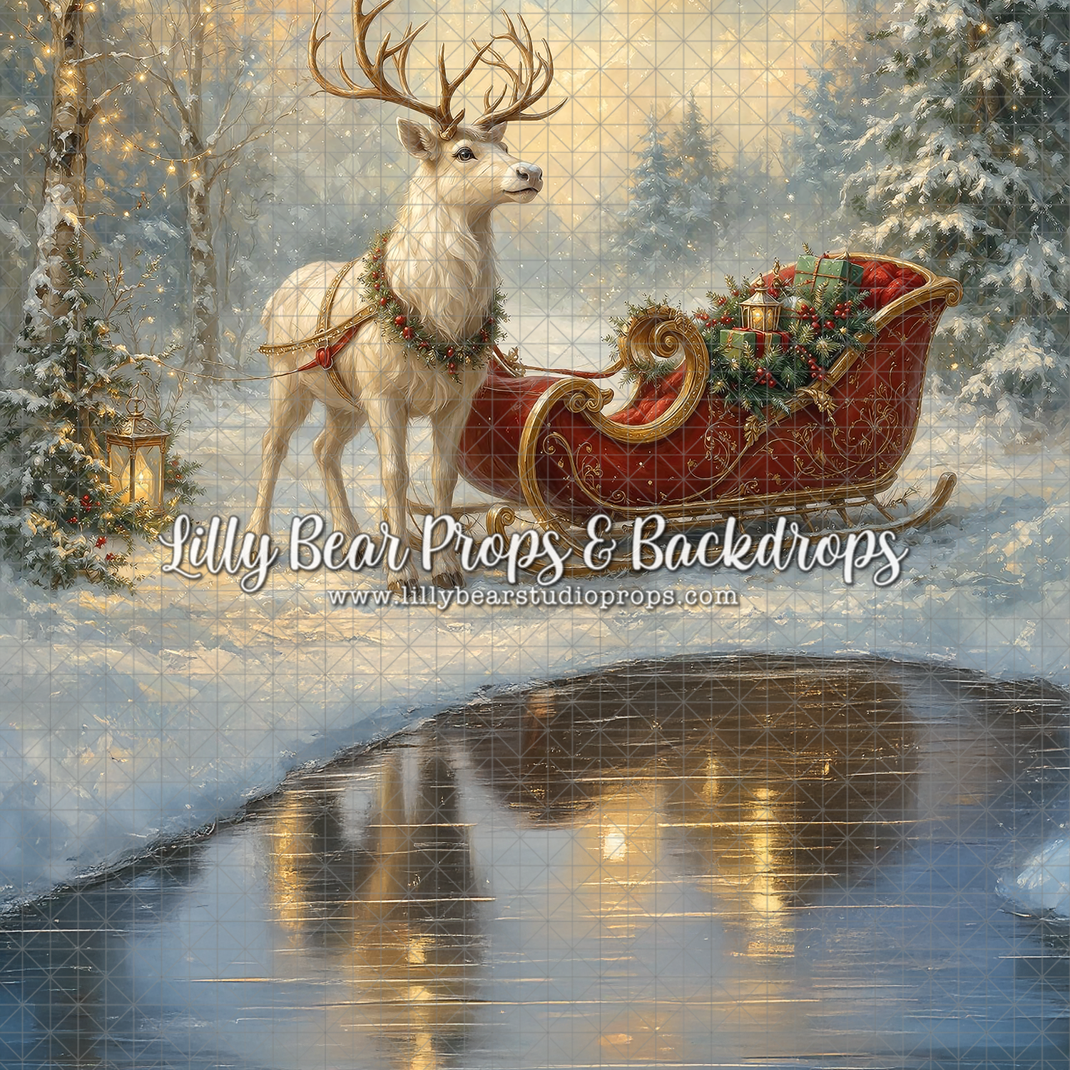 Sleigh Bells & Starlight Frozen Lake - Sweep Option