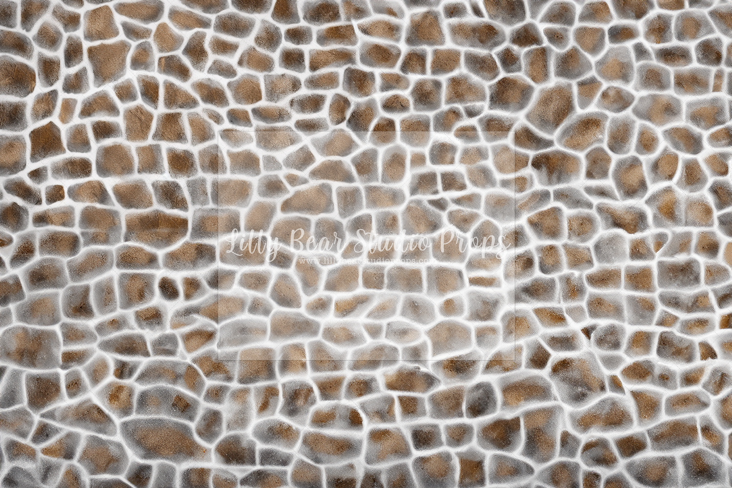 Snowy Brown Cobblestone Floor