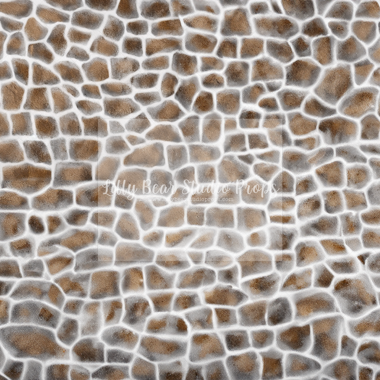 Snowy Brown Cobblestone Floor