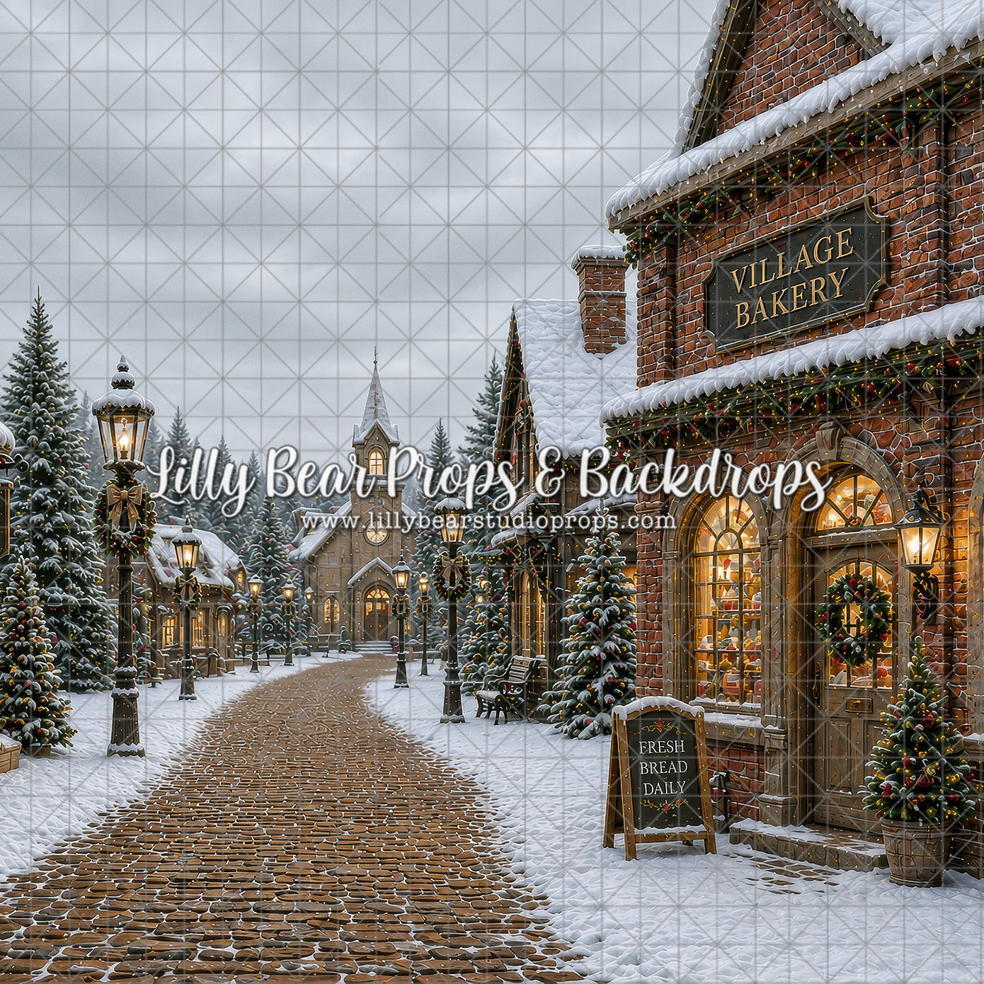 Snowy Market Street
