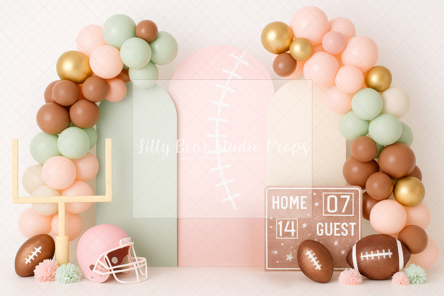 Soft Pink Rugby Balloon