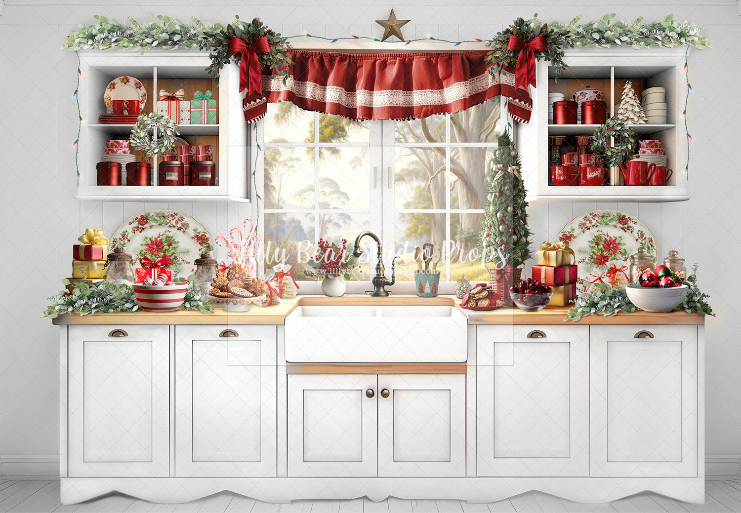 Southern White Christmas Kitchen