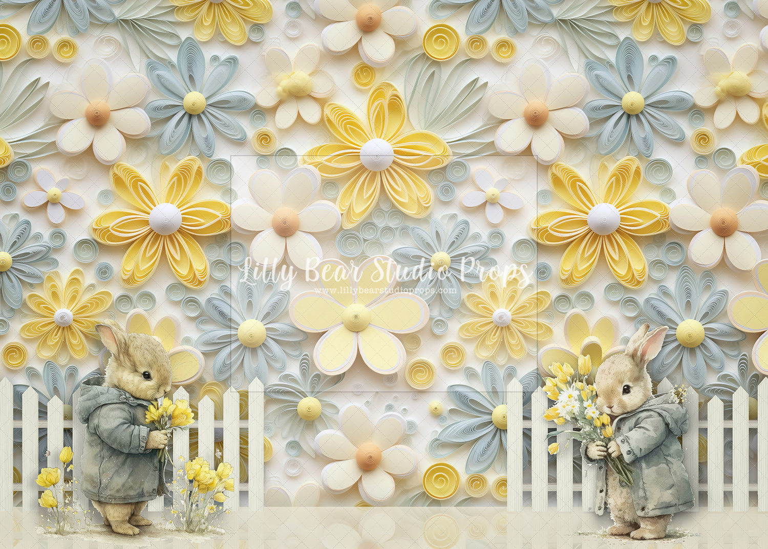 Spring Bunnies Quill Art