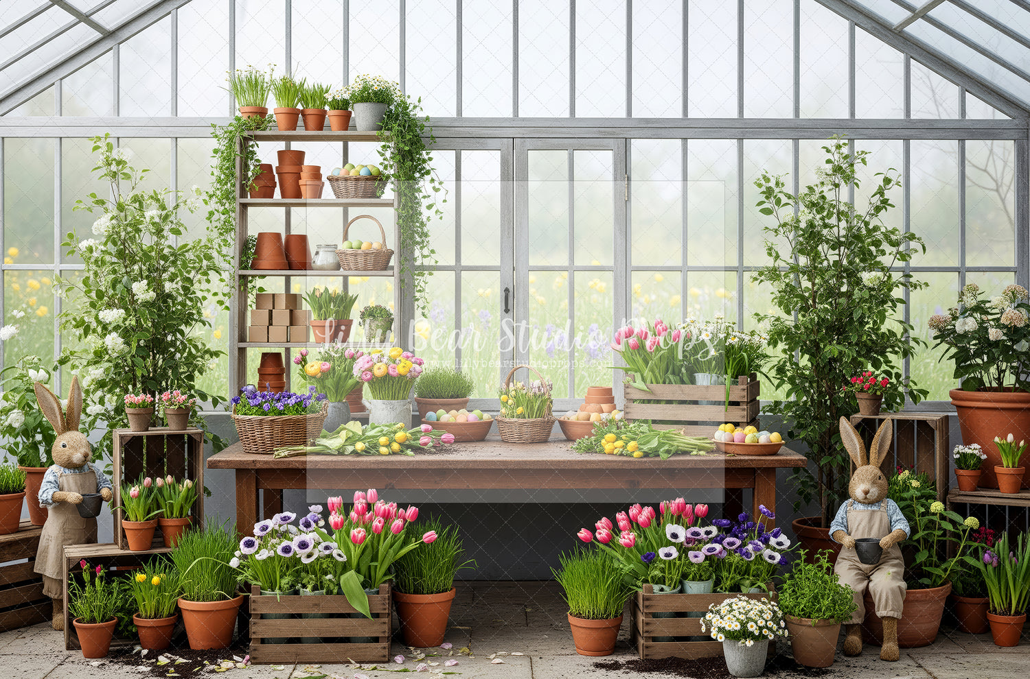 Springtime Bunny Potting Shed