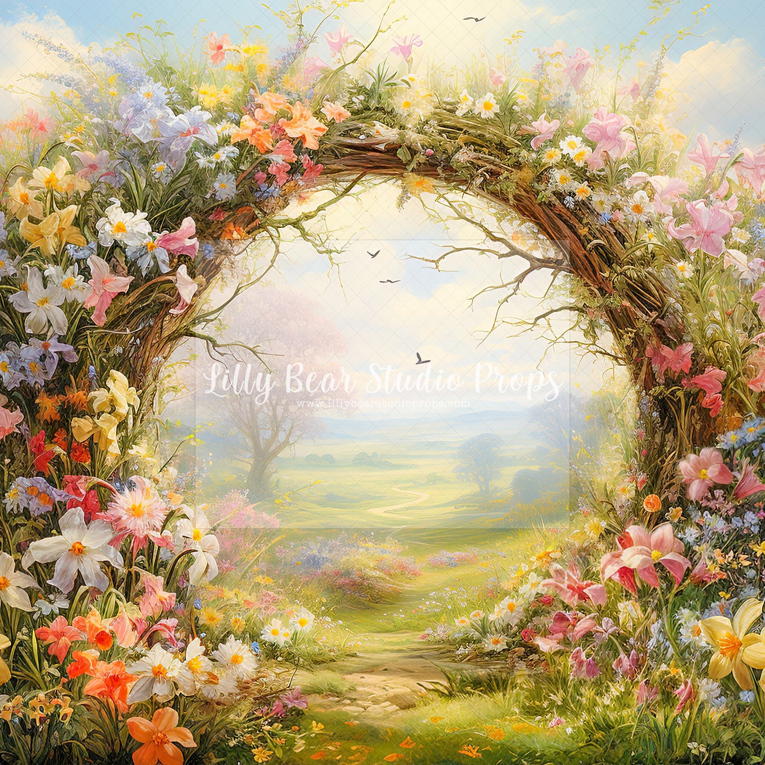 Springtime Floral Arch Garden Path