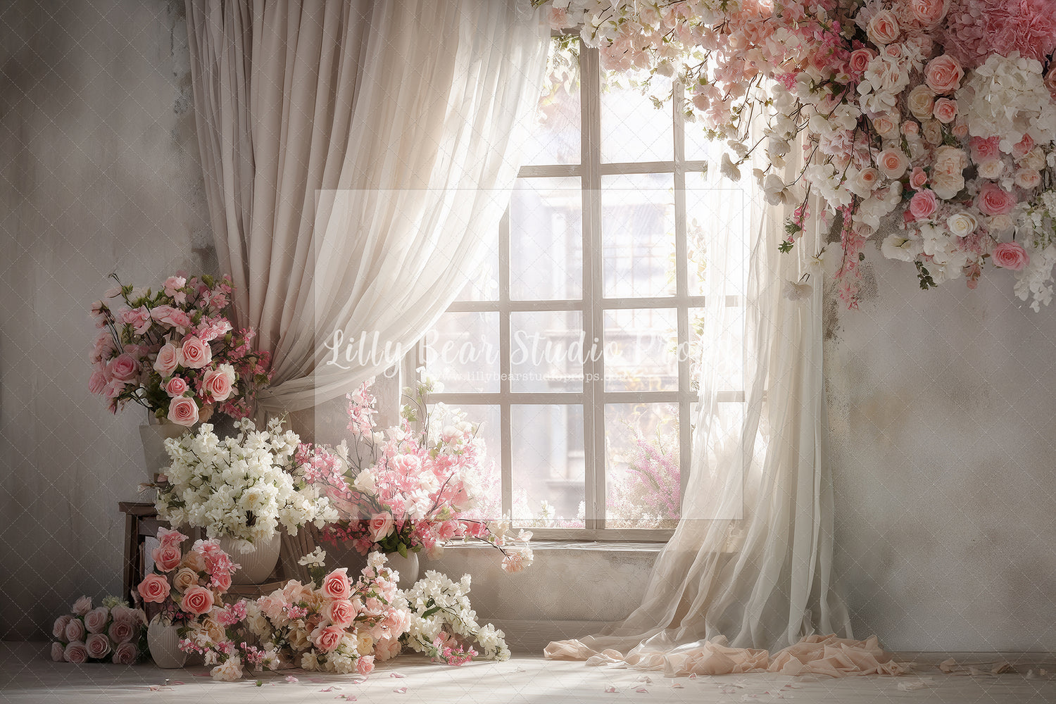 Springtime Pink Floral Window - Sweep Option