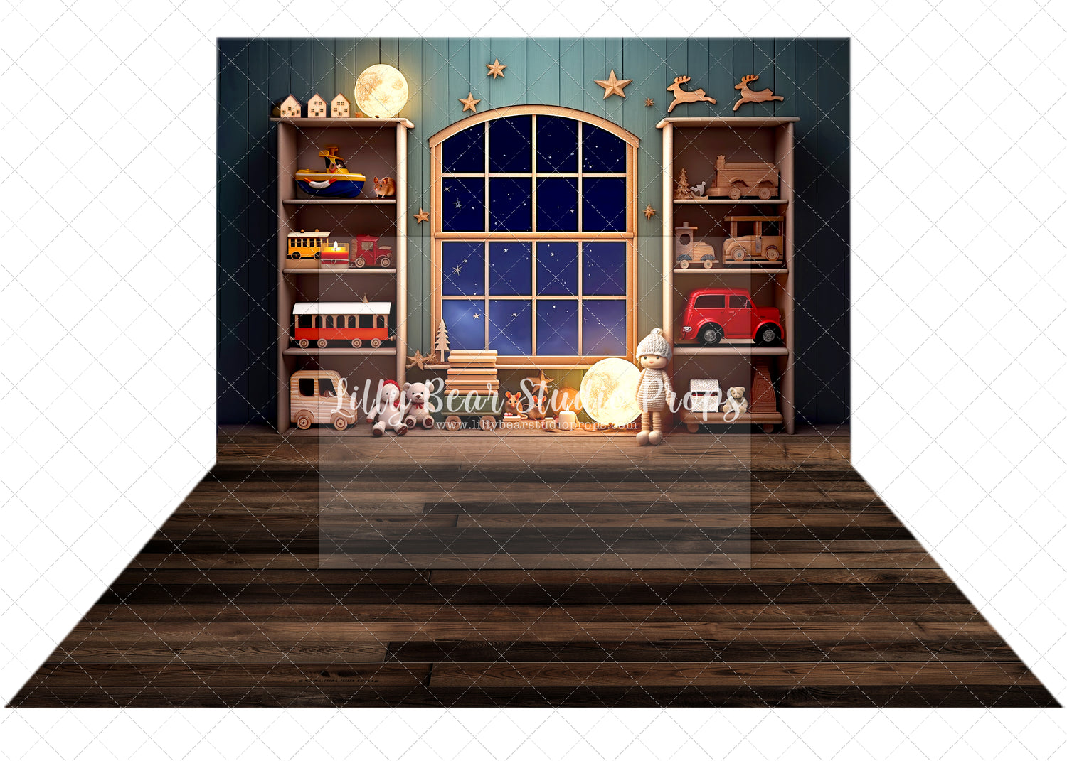 Starry Room Window & Wednesday Brown Wood Combo