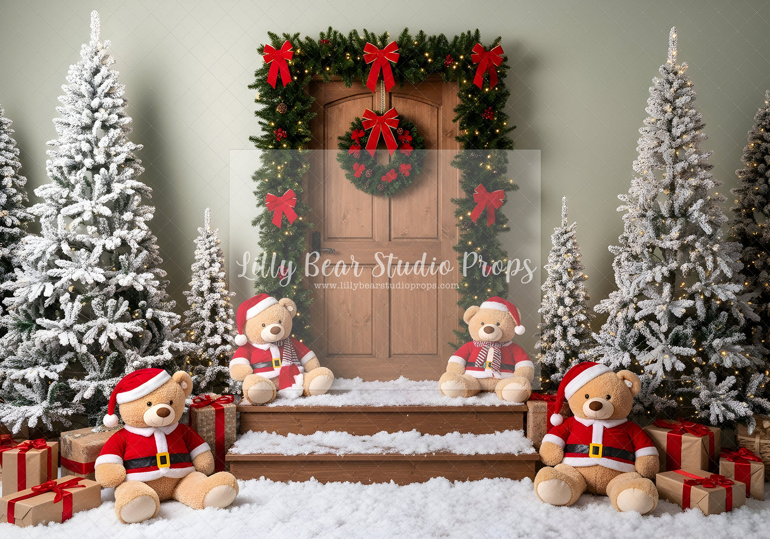 Teddy Bear Christmas Porch