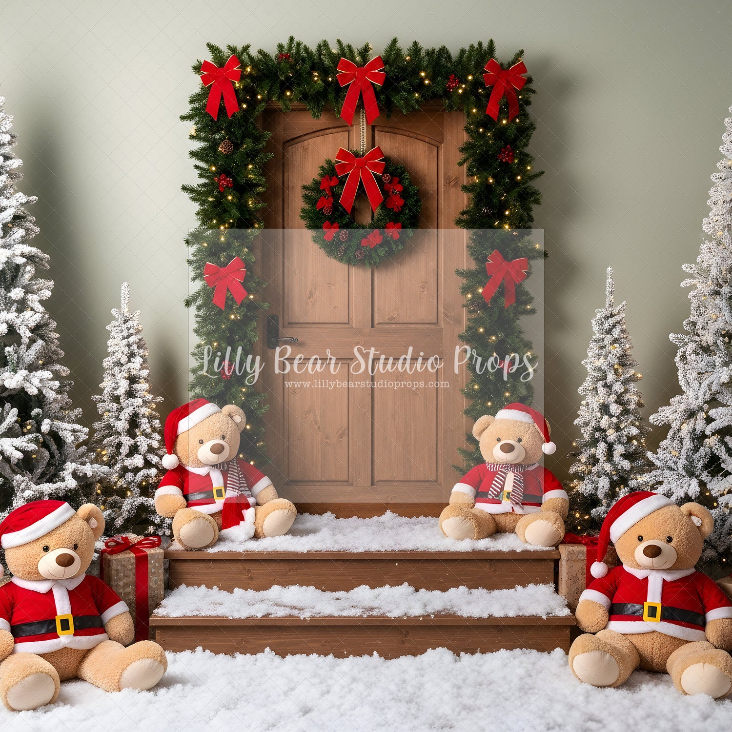 Teddy Bear Christmas Porch