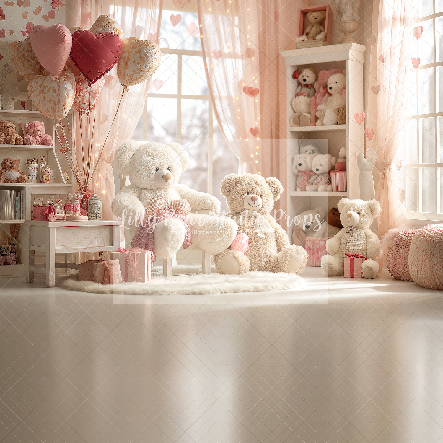 Teddy Bear Valentine Playroom - Sweep Option
