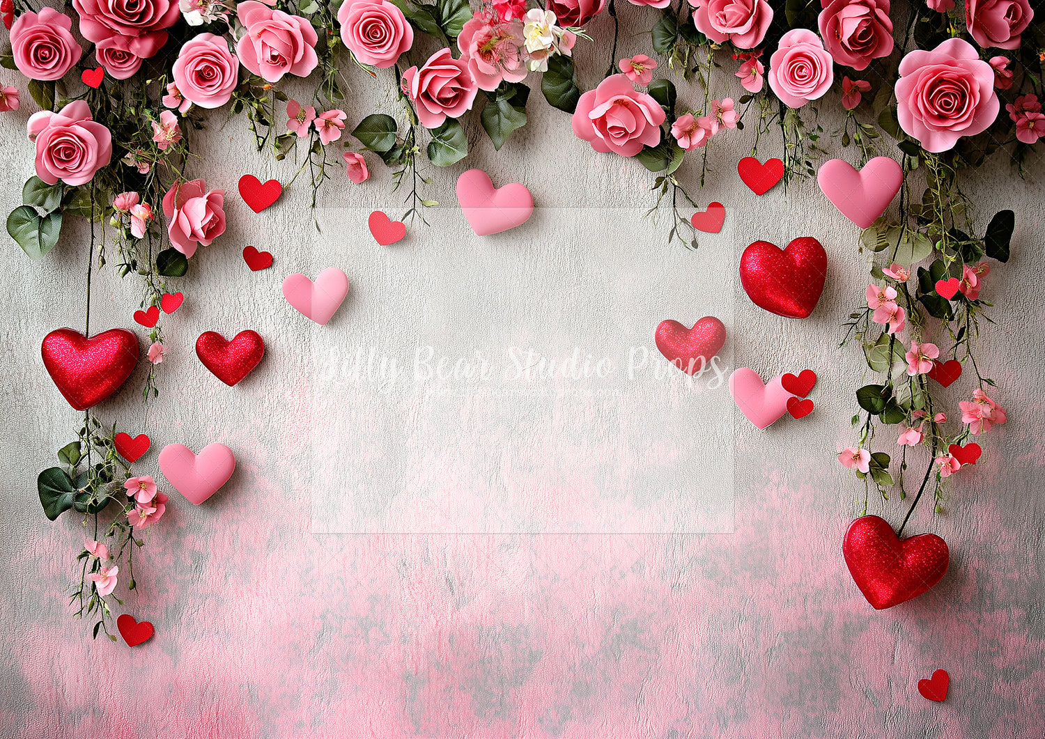 Textured Wall Roses and Hearts