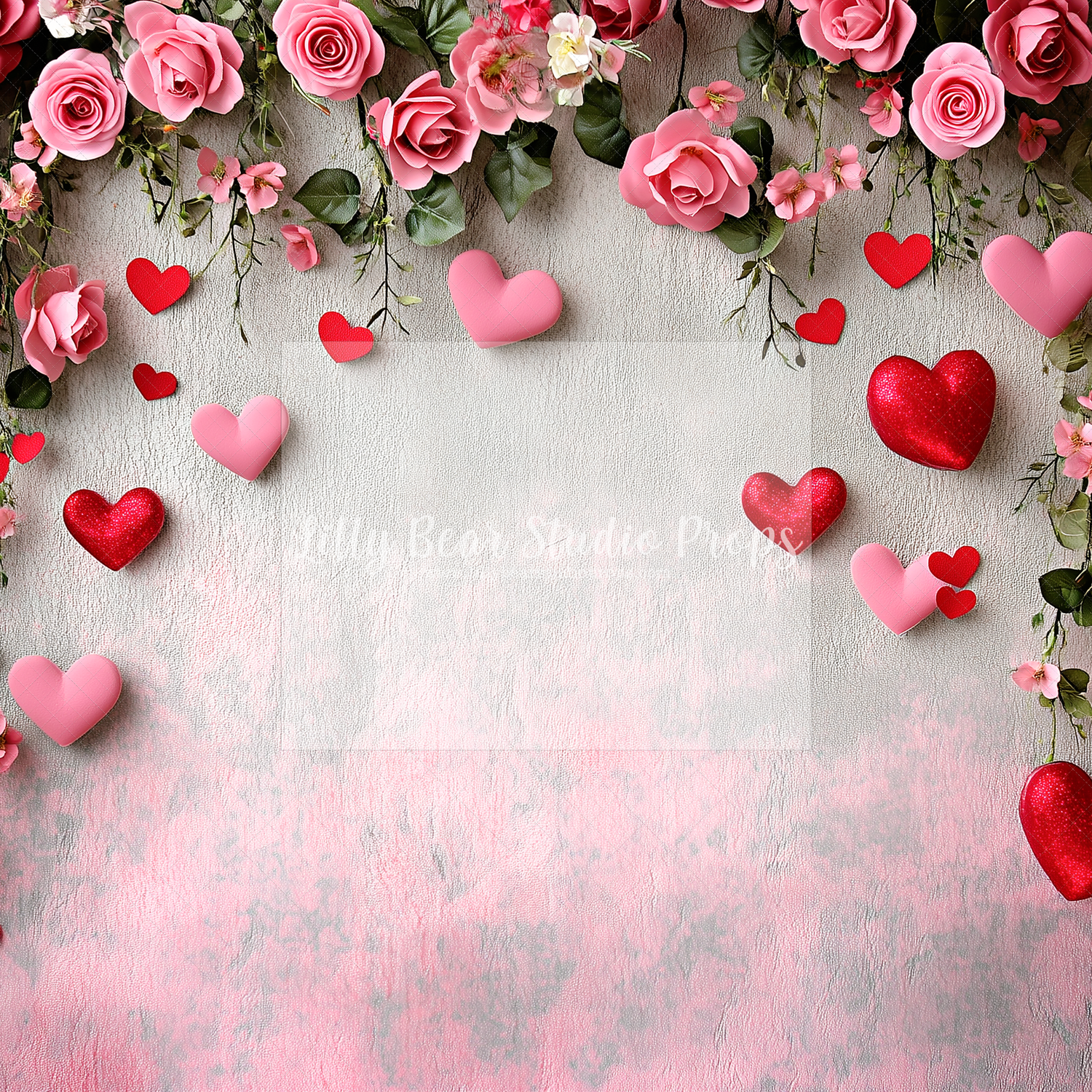 Textured Wall Roses and Hearts