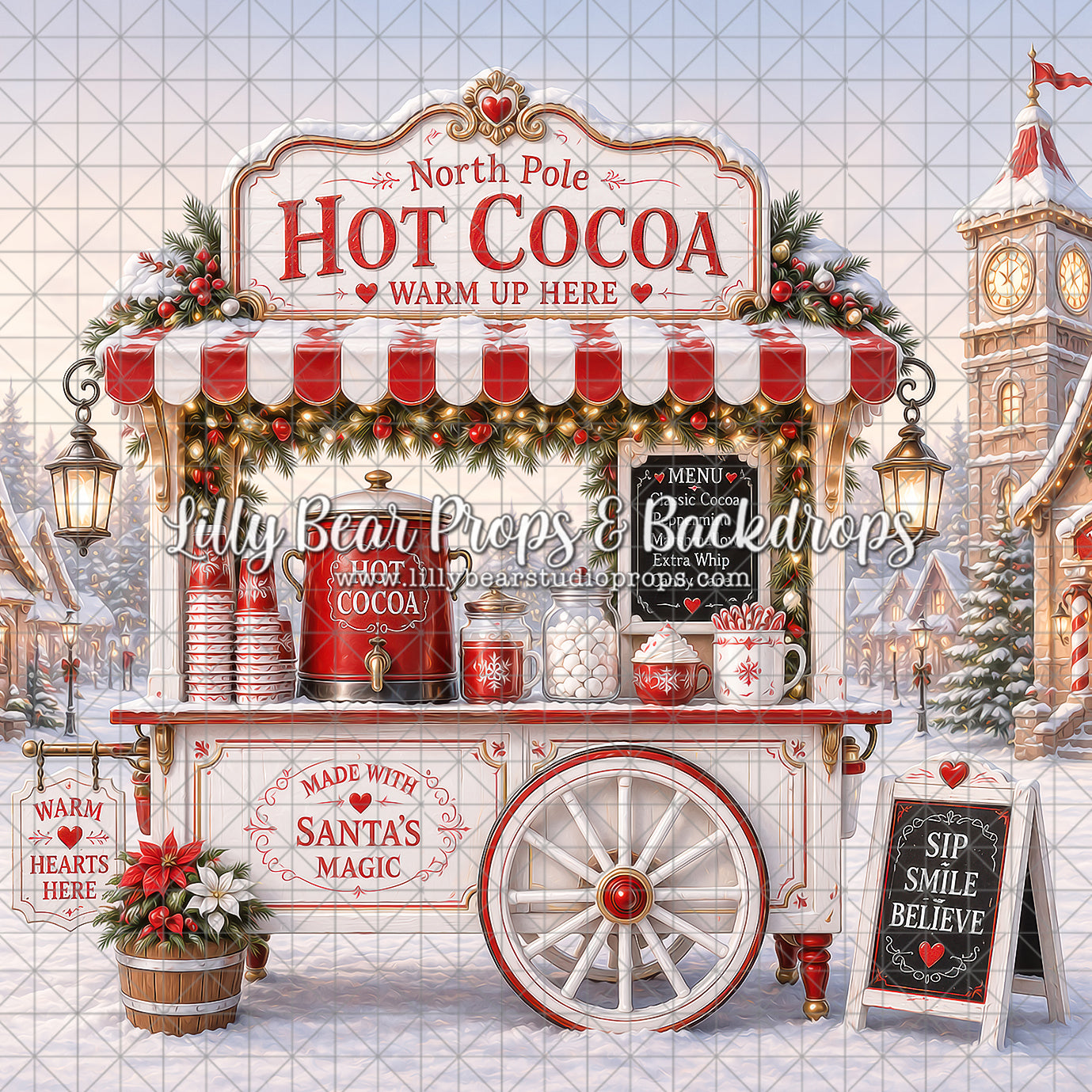 The Candy Cane Cocoa Cart - Sweep Option