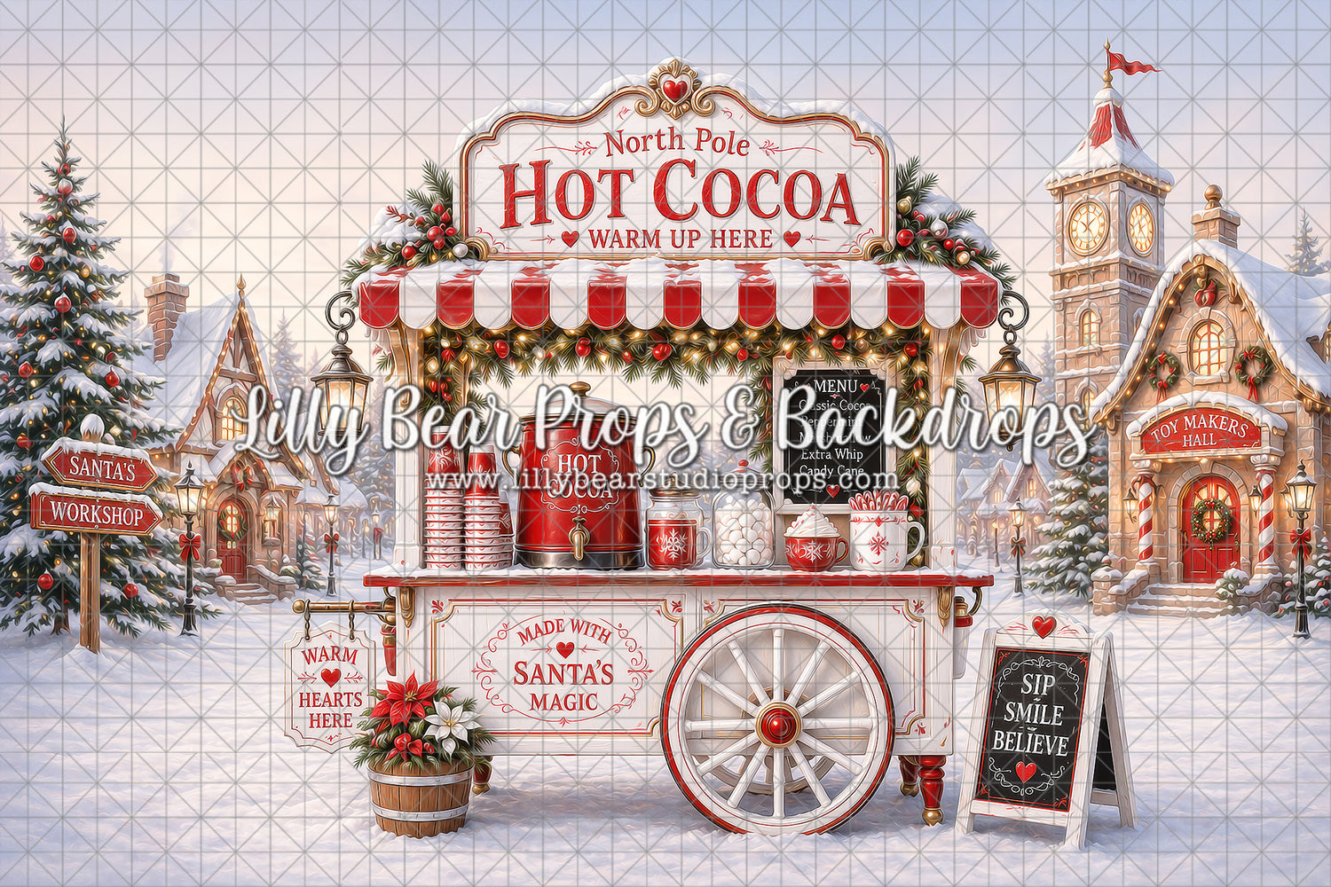 The Candy Cane Cocoa Cart - Sweep Option