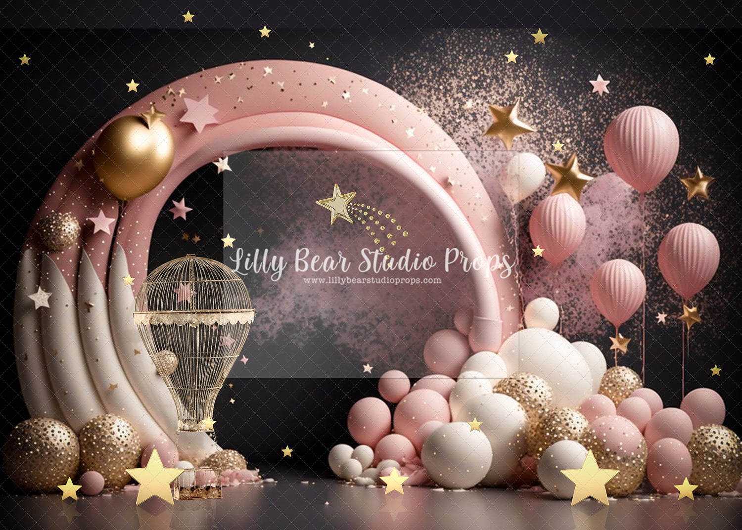 Up and Away Blush Pink Balloon Arch