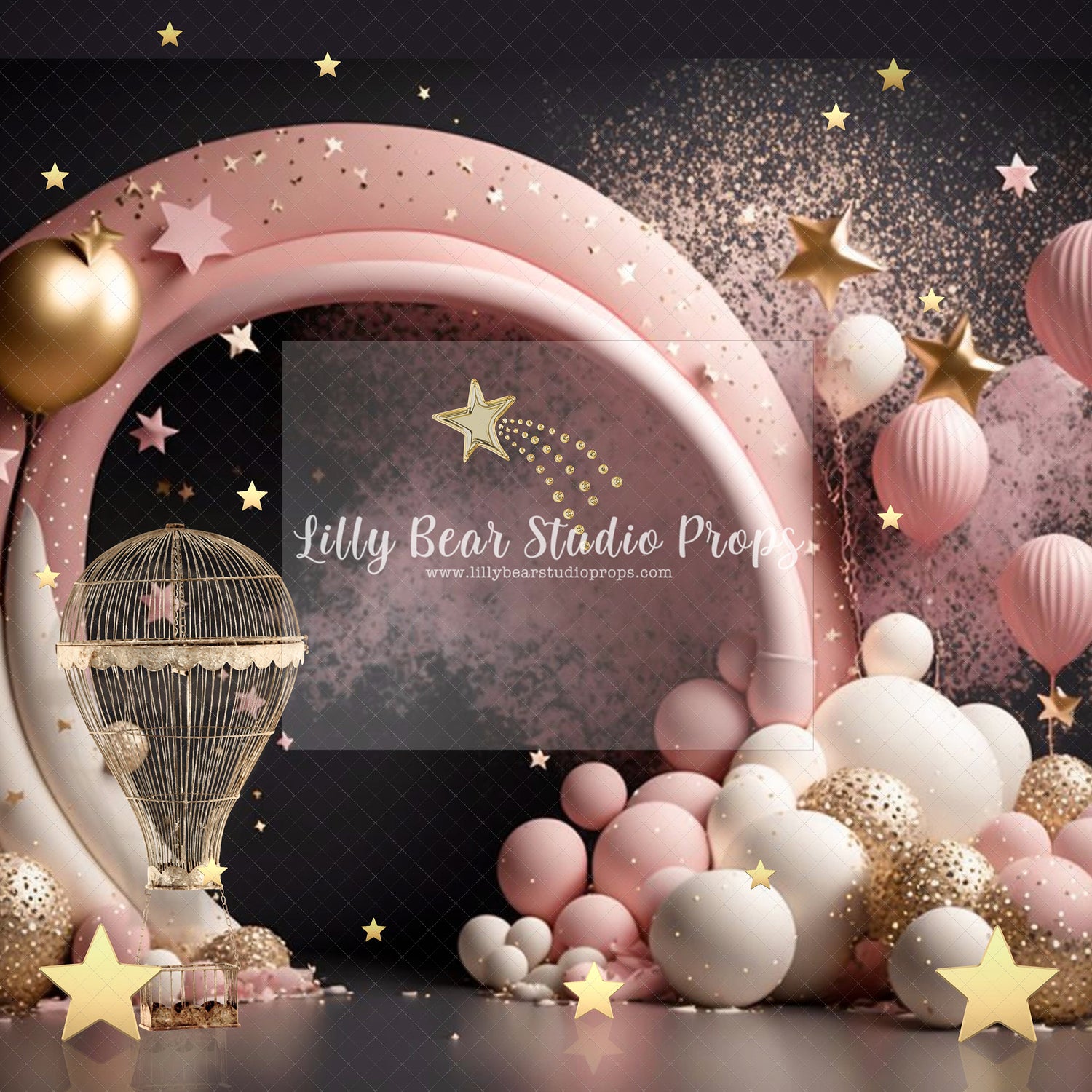 Up and Away Blush Pink Balloon Arch