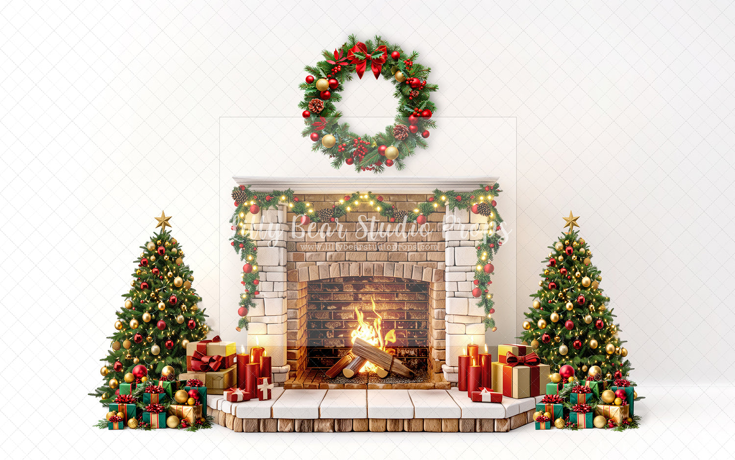 Vibrant Christmas Fireplace