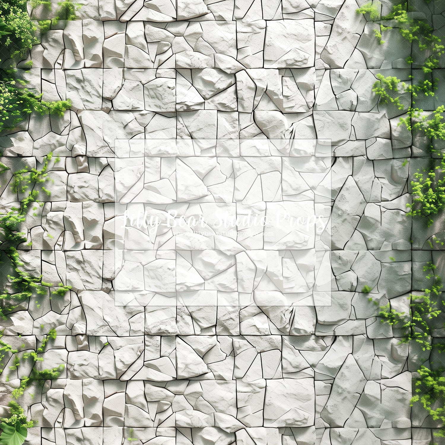 Vines on White Stone Floor