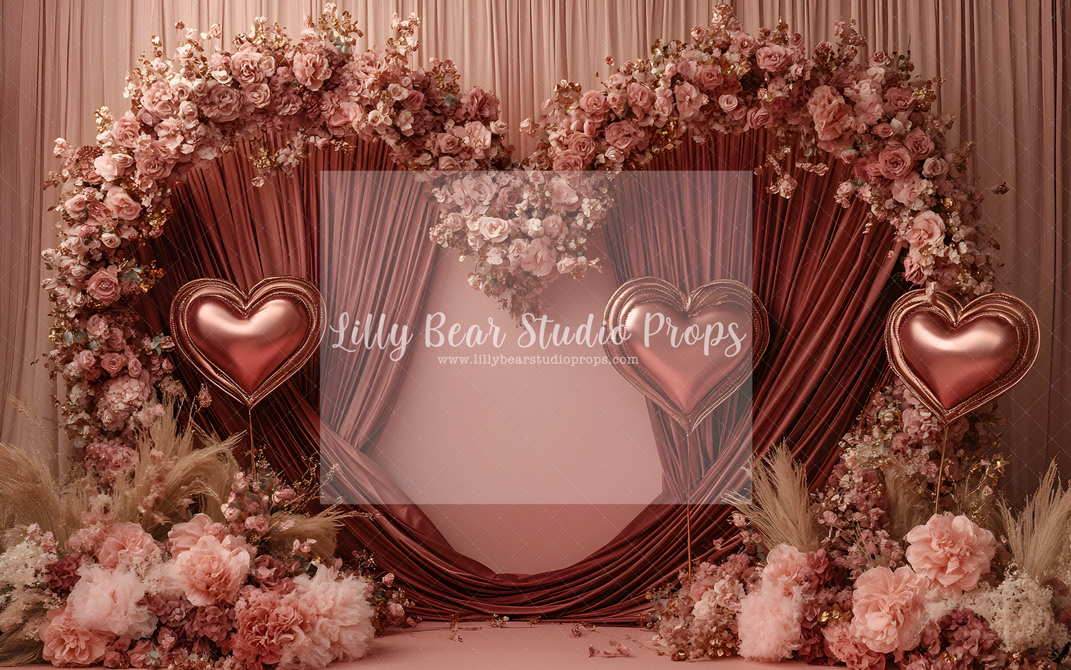 Vintage Dusty Pink Heart Arch