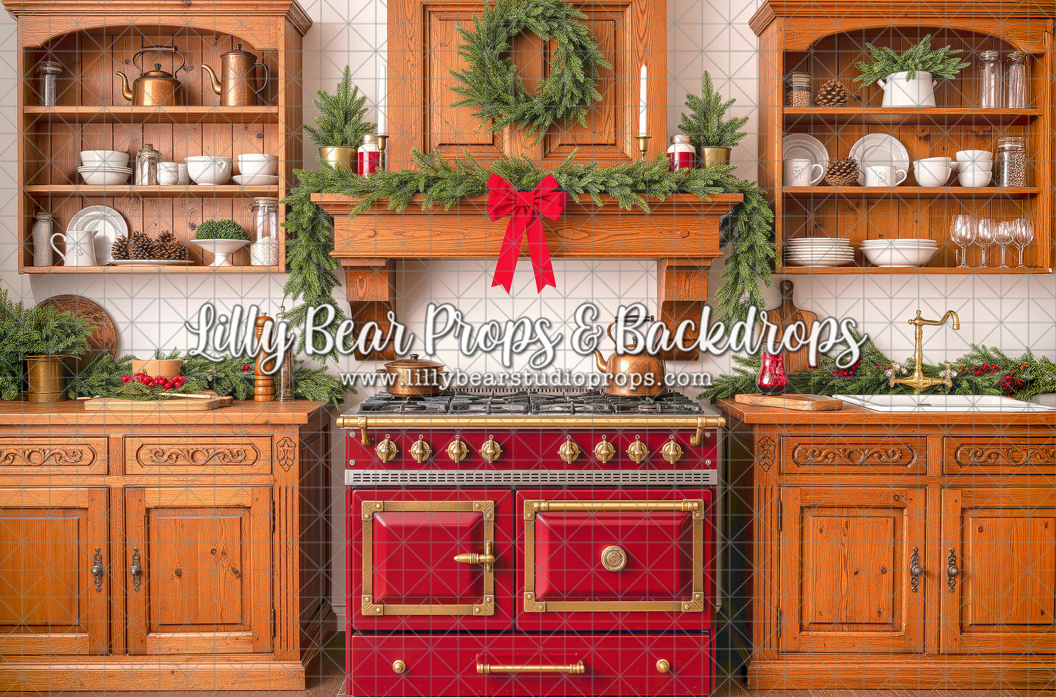 Warm Wood Christmas Kitchen