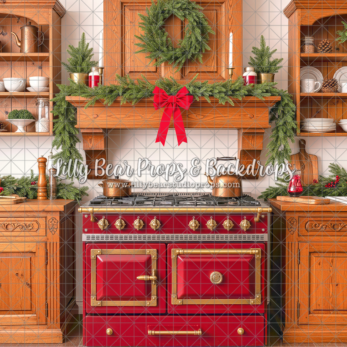Warm Wood Christmas Kitchen