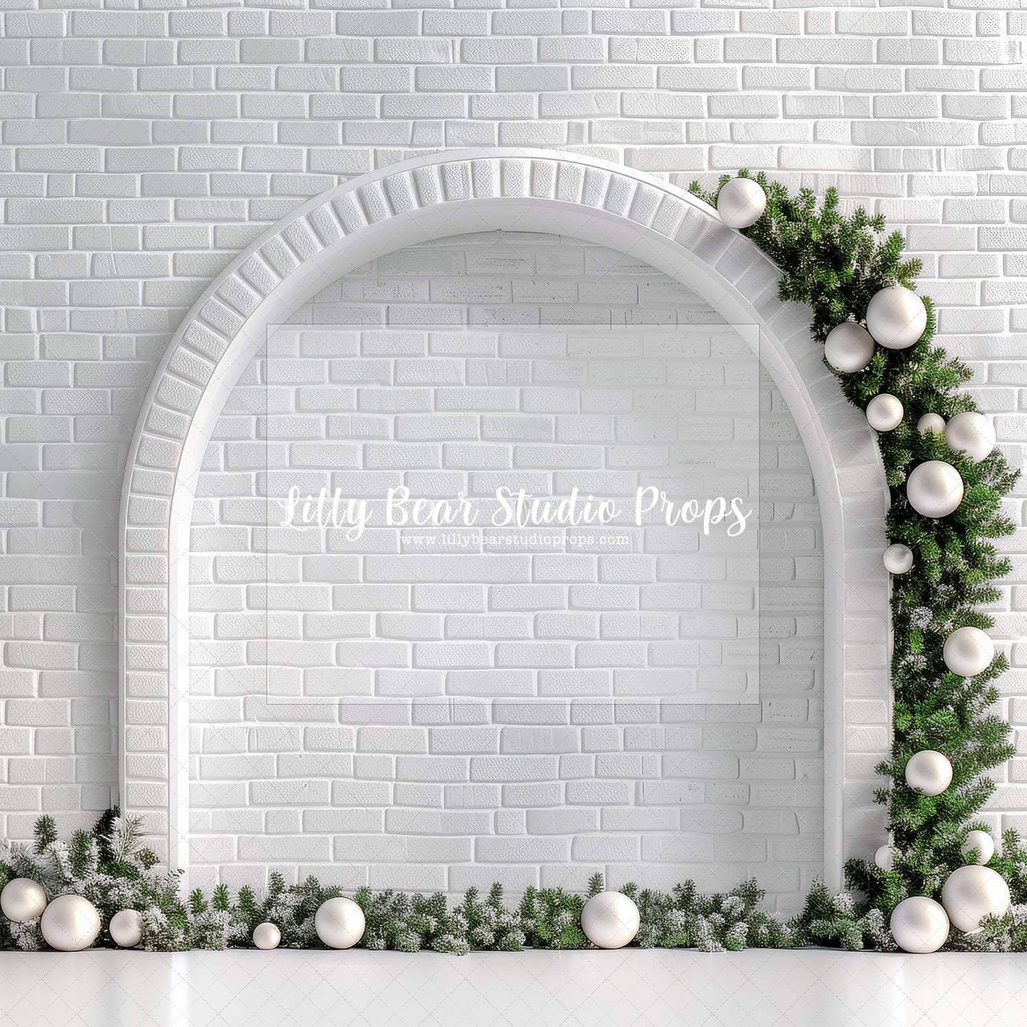 White Brick Christmas Arch