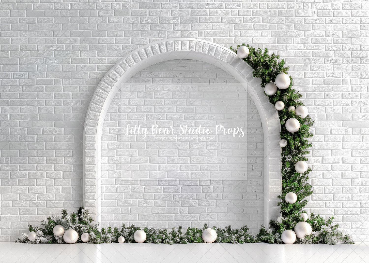 White Brick Christmas Arch