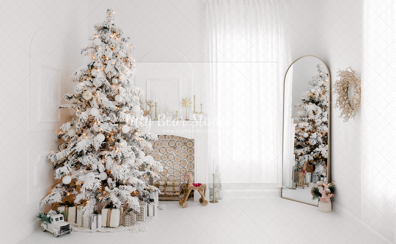 White Elegance Corner Mantel