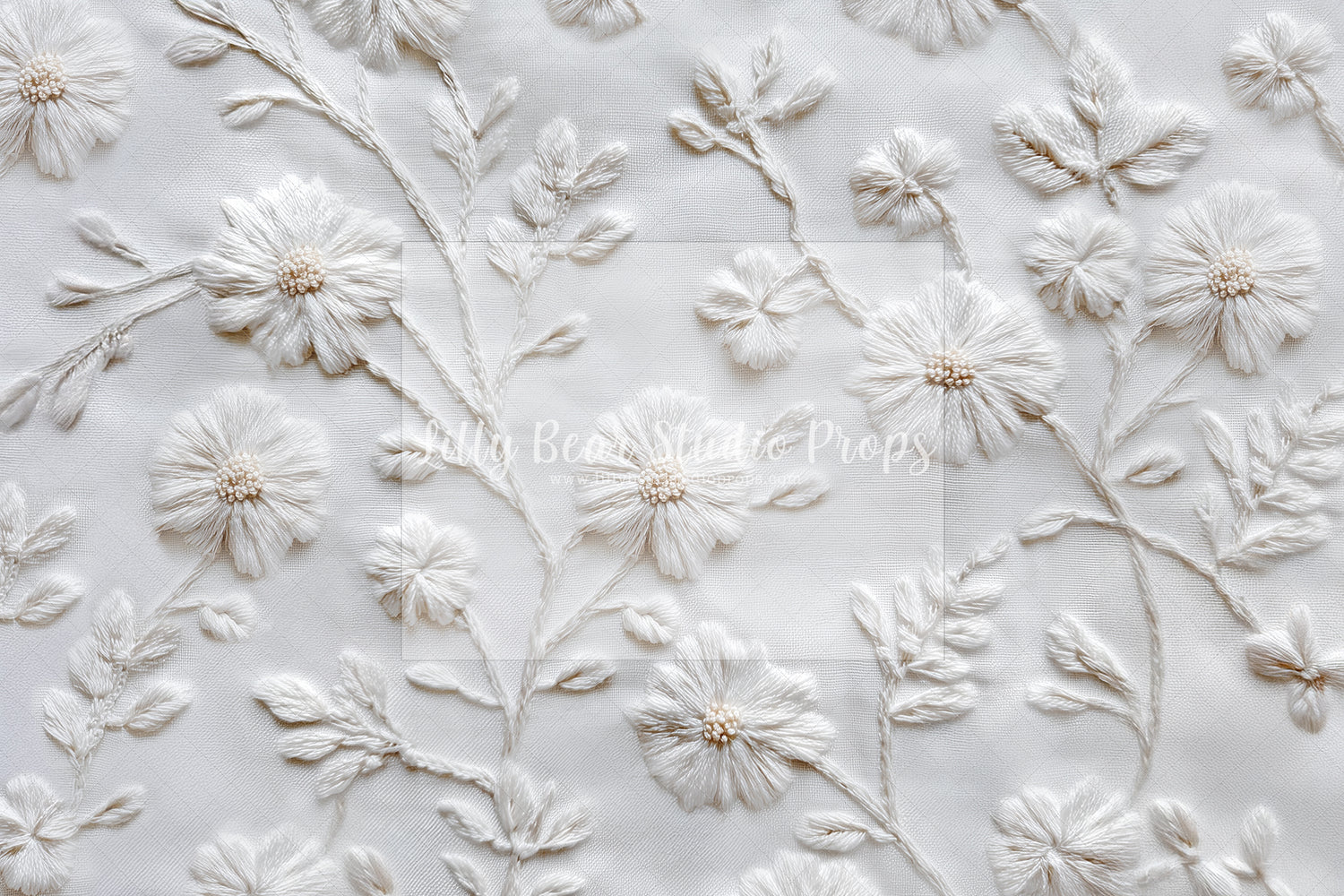 White Elegance Floral Embroidery