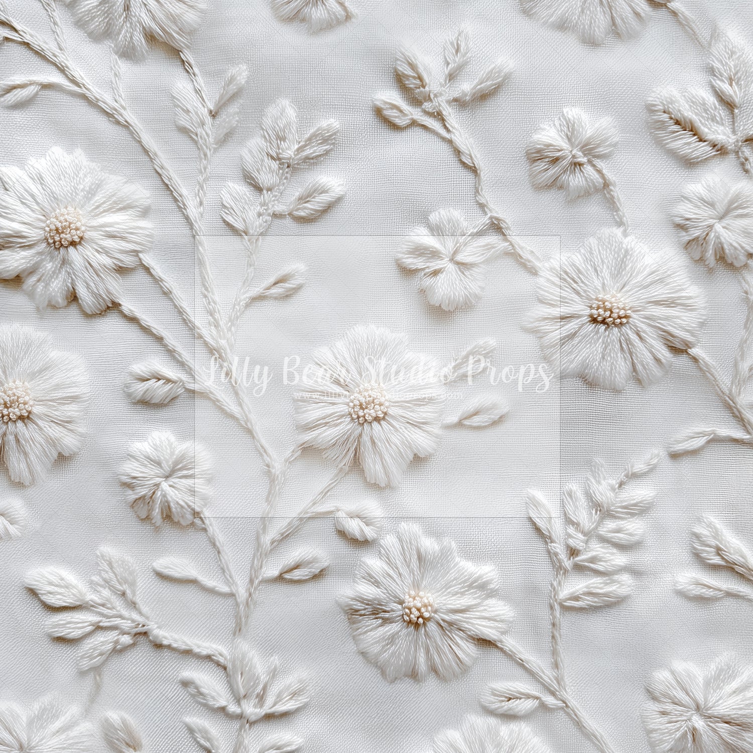 White Elegance Floral Embroidery