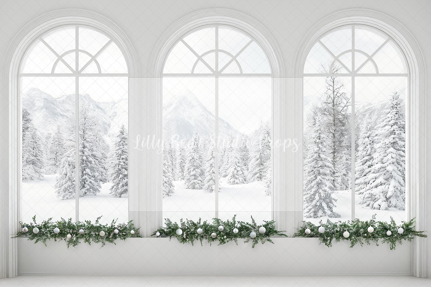 White Ornament Winter Windows
