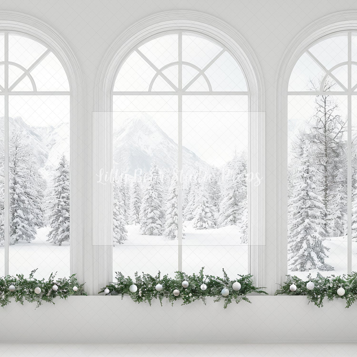 White Ornament Winter Windows