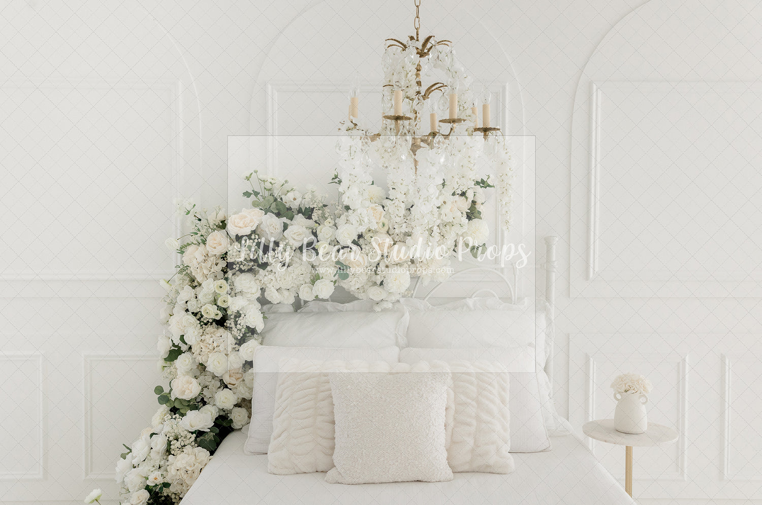 White Rose Chandelier Bed