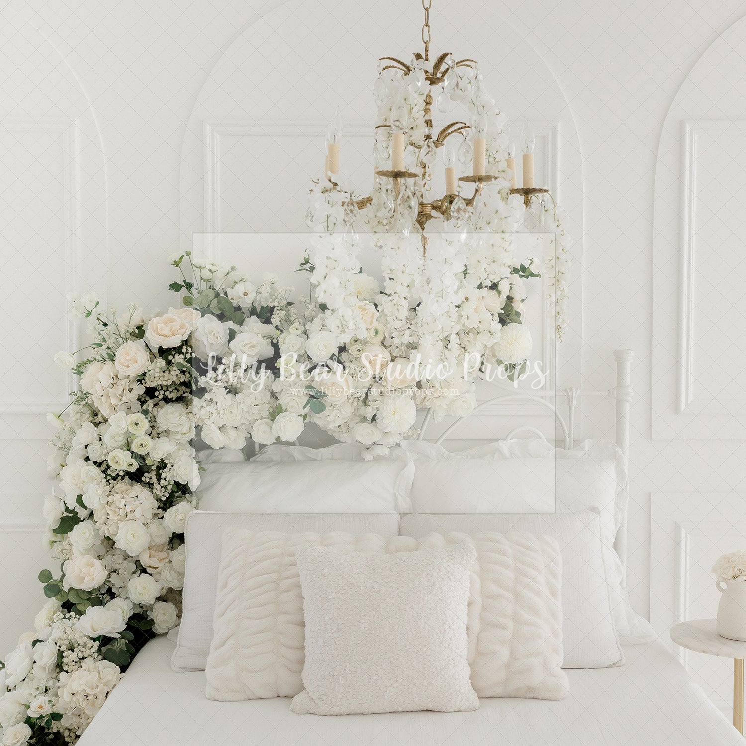 White Rose Chandelier Bed