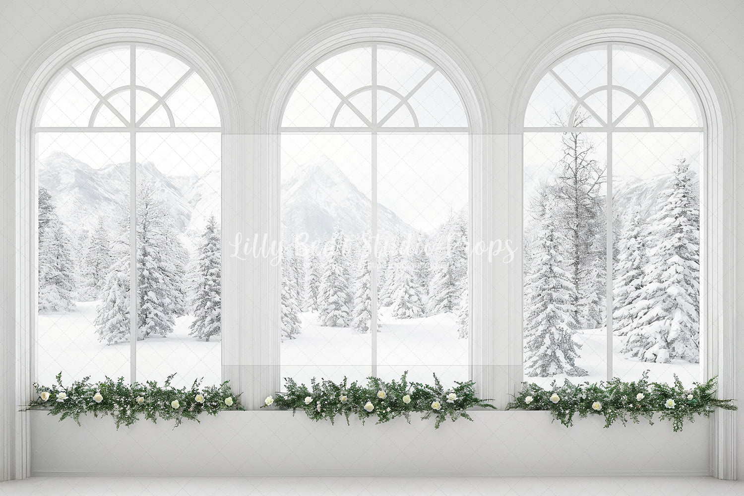 White Rose Winter Windows