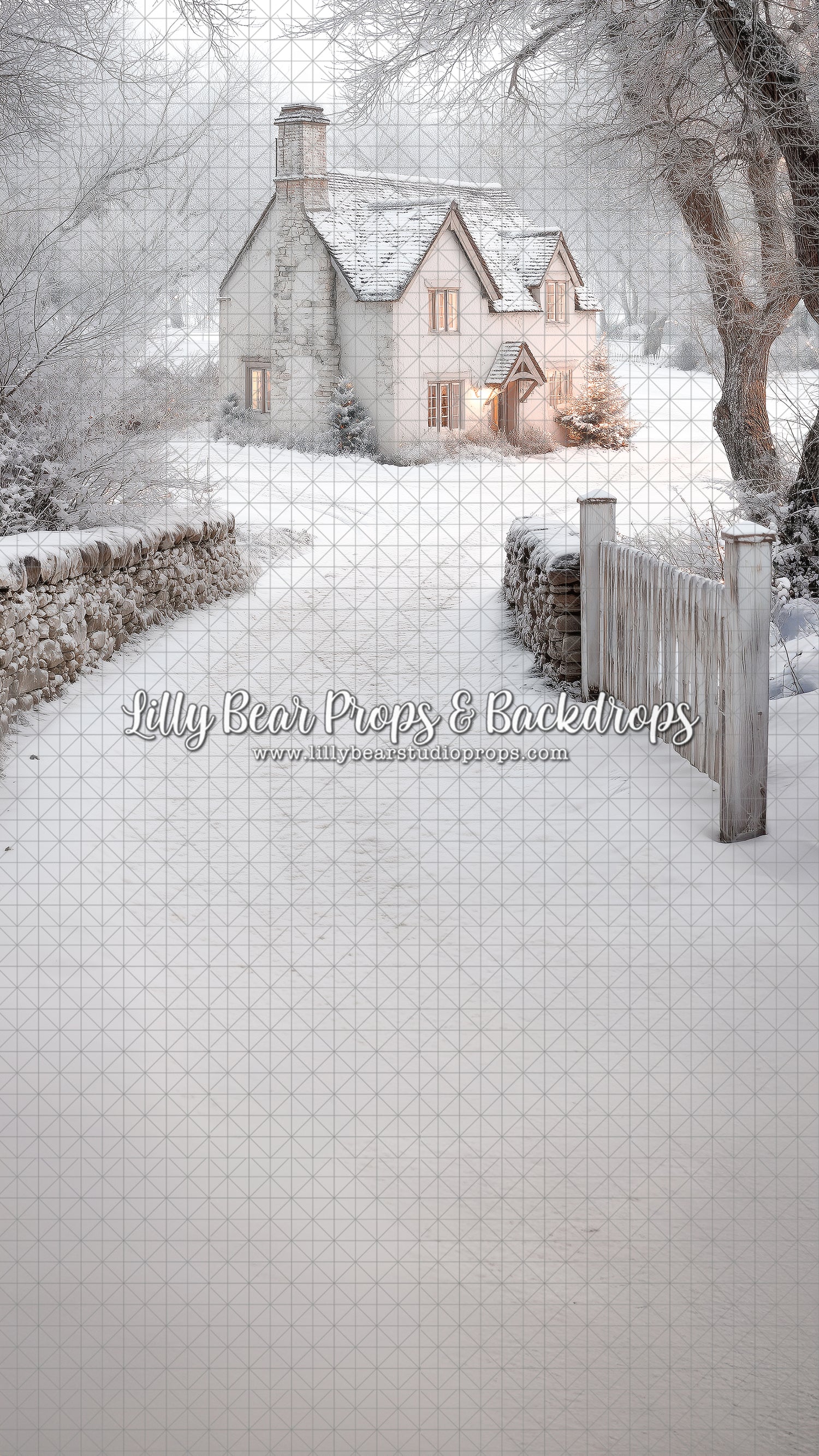 White Winter Cottage - Sweep Option