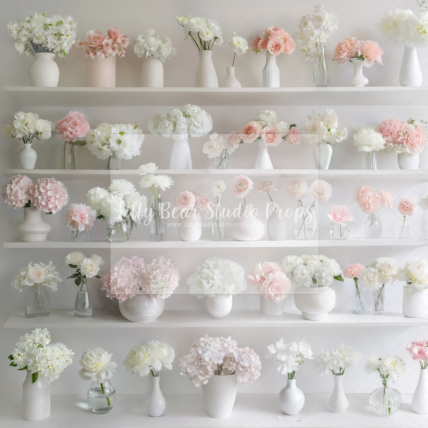 White and Pink Floral Gallery Wall