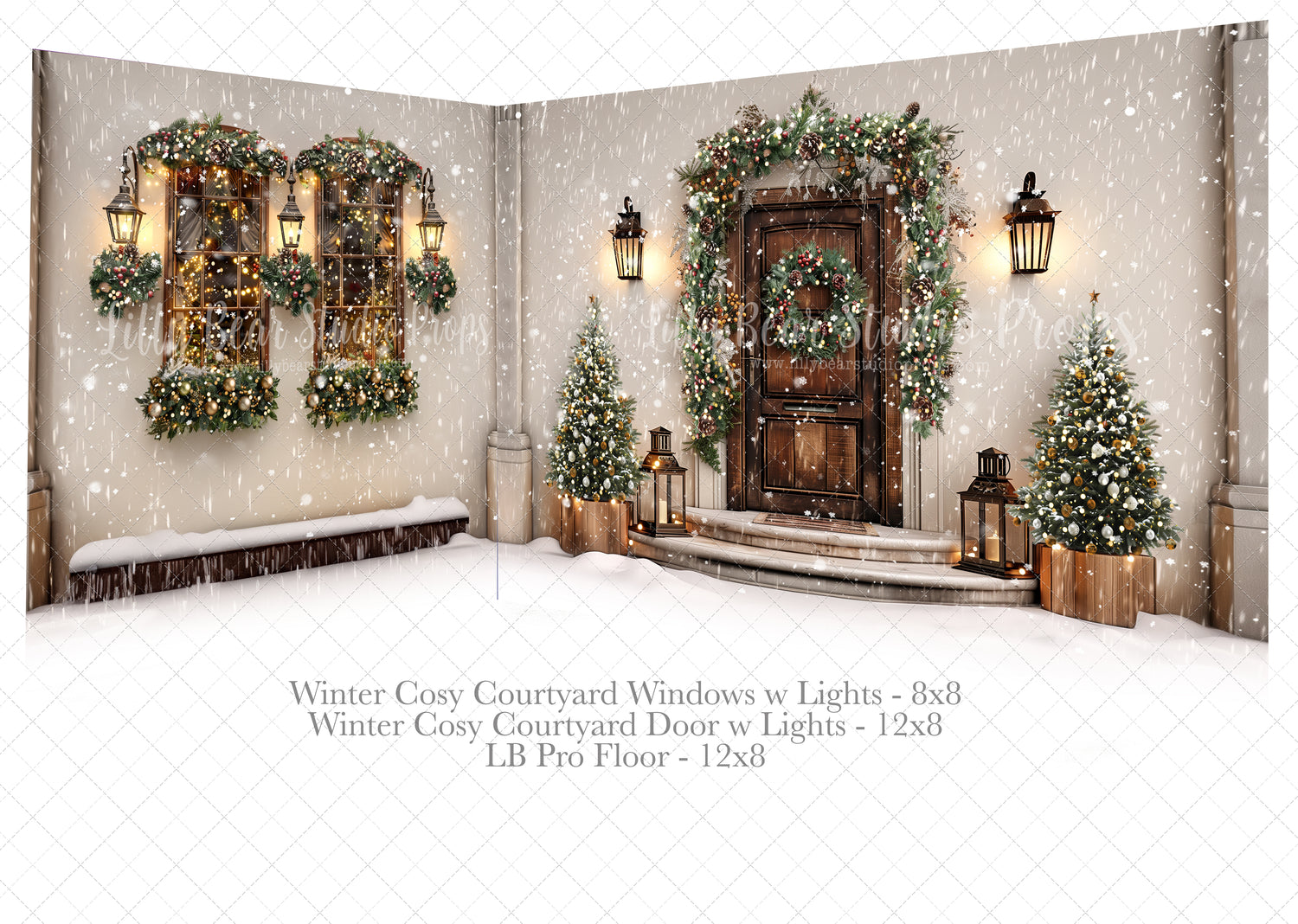 Winter Cozy Courtyard WITH LIGHTS - 2pc Room