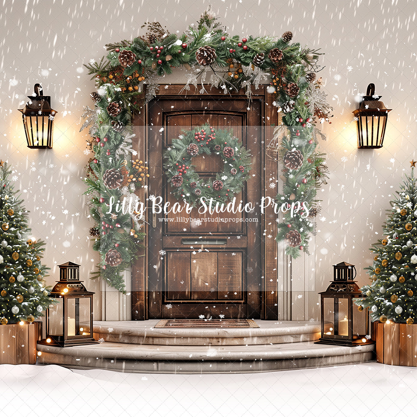 Winter Cozy Courtyard Door