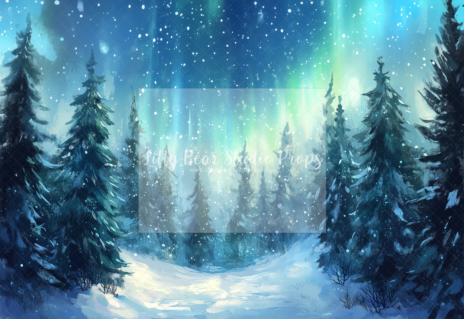 Winter Forest Northern Lights