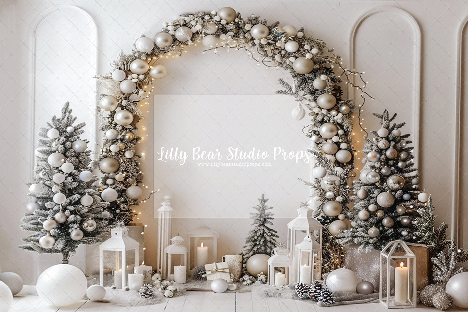 Deck the Halls Christmas Archway Wall - 12x8' Signature Fleece RTS - Stretched Design