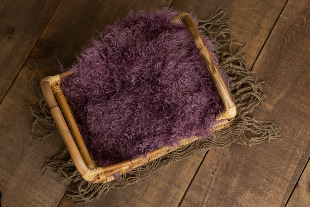 Lilac Sheepskin - Lilly Bear Studio Props, eggplant, fur, girls, layers, neutral, newborn, pink, props, purple, Rabbit Fur, sheepskin, stuffer, violet